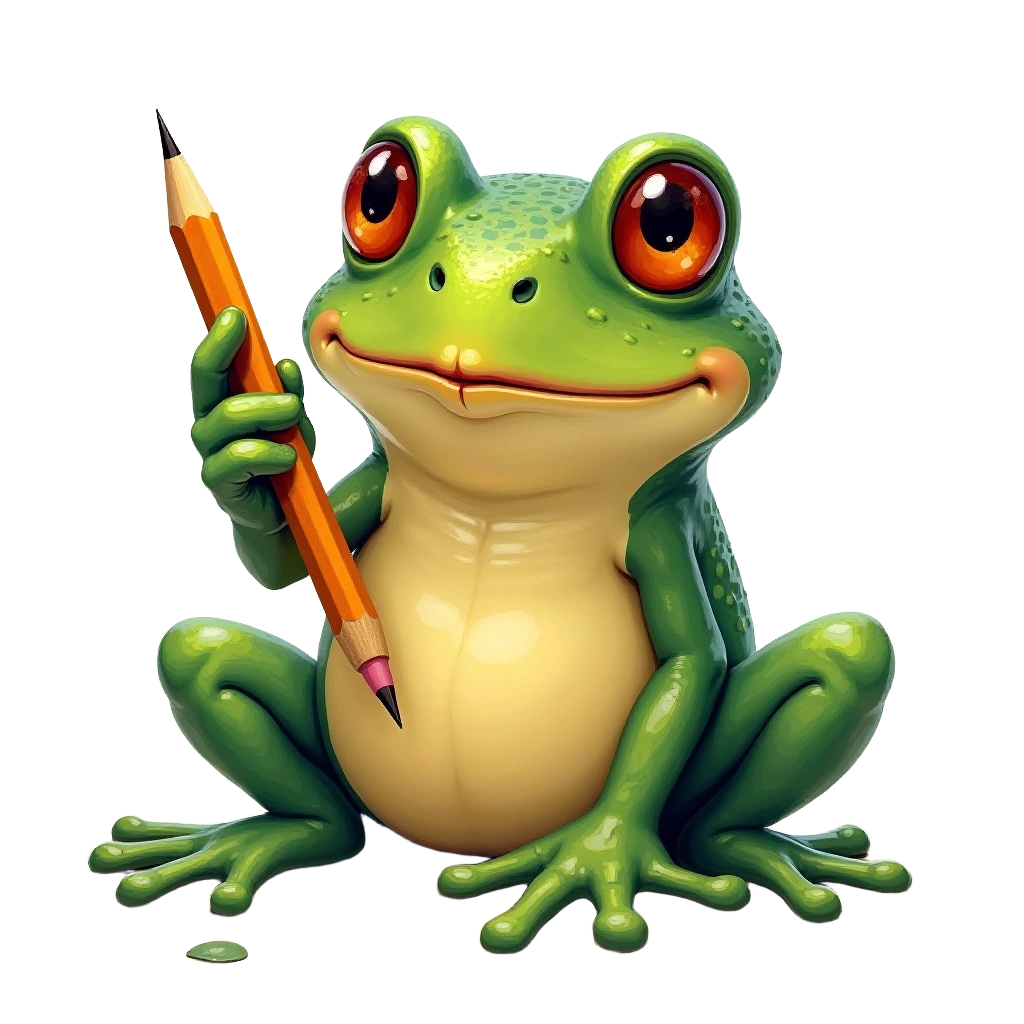 Creative Frog with Pencil